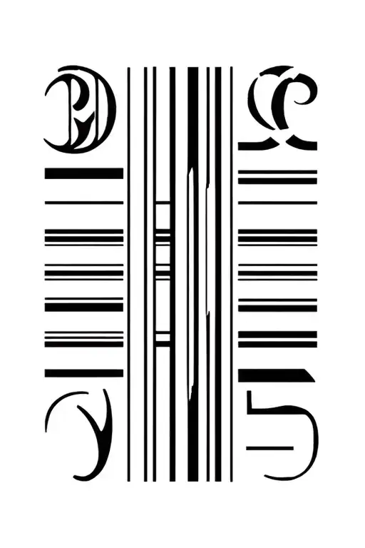 Barcode Greek symbols of Inguz: tattoo design idea