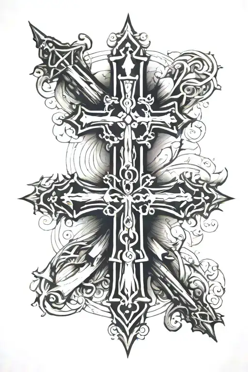 cross spartan cardinal bible scripture tattoo design idea