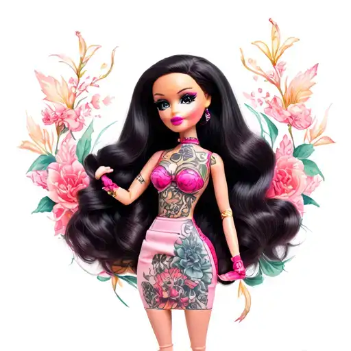 bratz pinup doll tattoo design idea