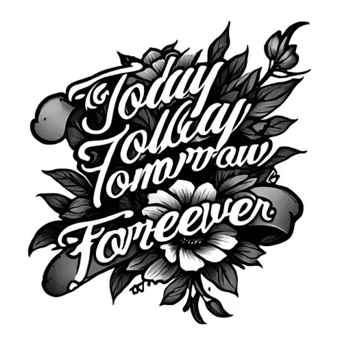 224 Today Tomorrow Forever tattoo design idea
