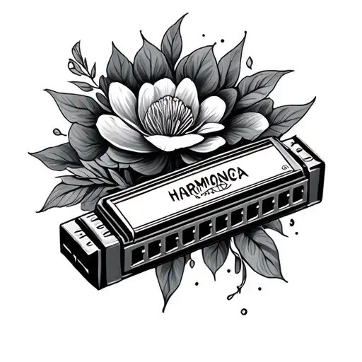 Harmonica tattoo design idea