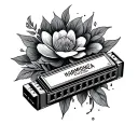 Harmonica tattoo design idea