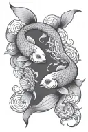 Pisces , good luck, intuition told me tattoo design idea