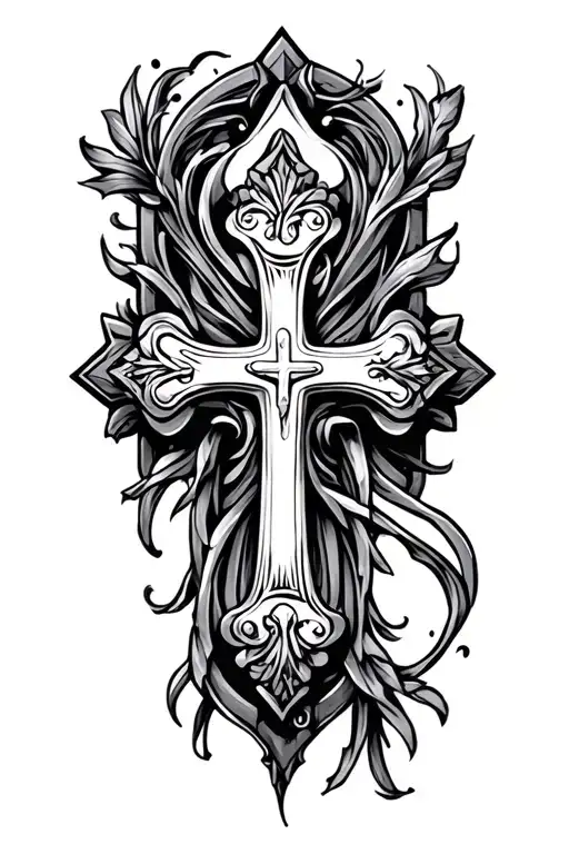 Roman Catholic Cross tattoo design idea