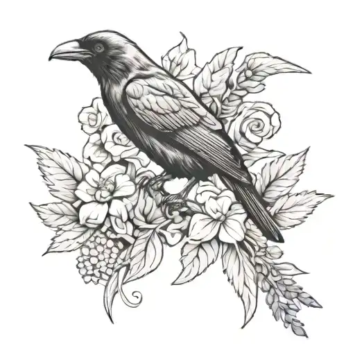 crow 1864 vervain tattoo design idea