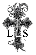 cross with the words LLS  tattoo design idea