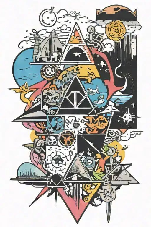 pink floyd collage tattoo featuring elements from album covers tattoo design idea