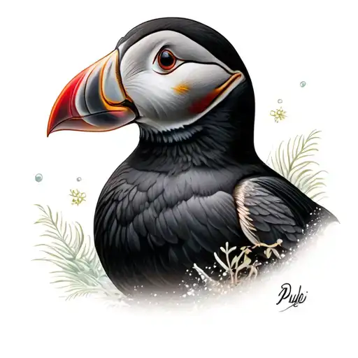 Puffin tattoo design idea