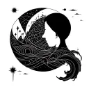 Do not lose yourself a sea of ​​travel family tattoo design idea