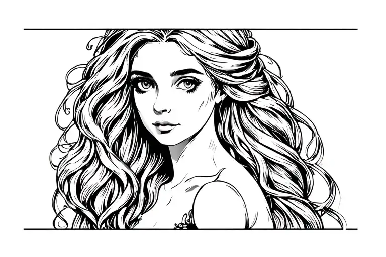 rapunzel goth tattoo design idea