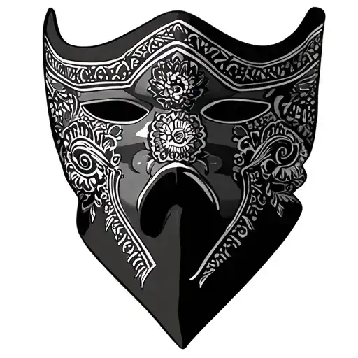 black bandana mask tattoo design idea
