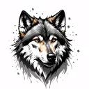 reflected wolf tattoo design idea