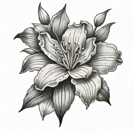white oleander flower tattoo design idea