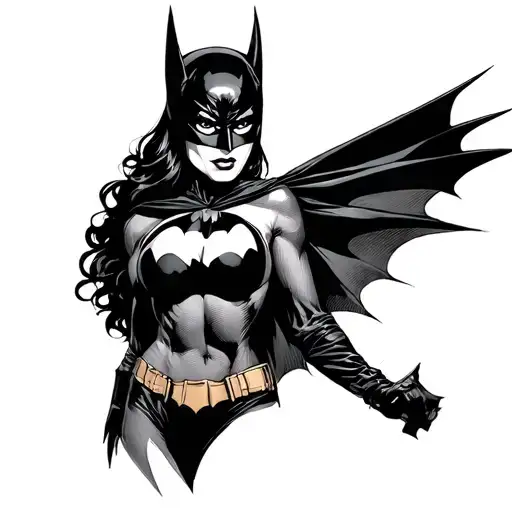 Batman Catwoman fineline tattoo design idea