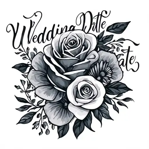 Wedding Date tattoo design idea