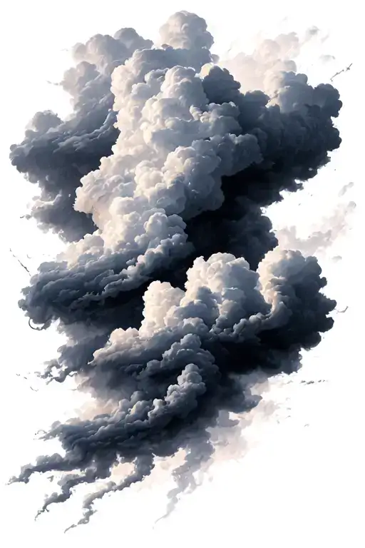 Black Storm cloud background tattoo design idea