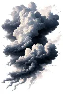 Black Storm cloud background tattoo design idea