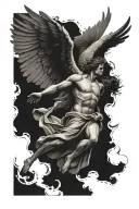 angel falling Icarus tattoo design idea