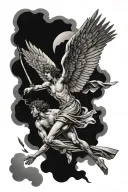 angel falling Icarus tattoo design idea