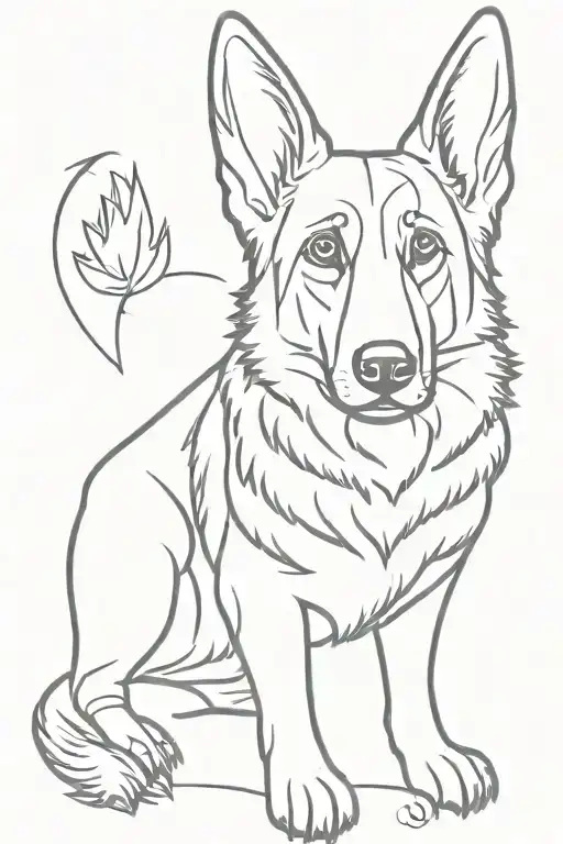 German shepherd dog tattoo design idea