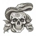 snake in skull tattoo design idea