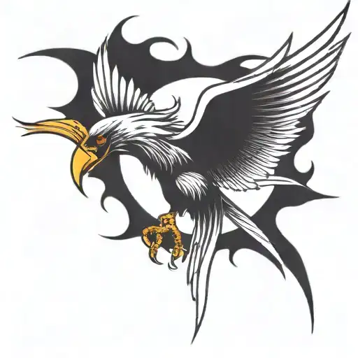 phoenix flying tattoo design idea