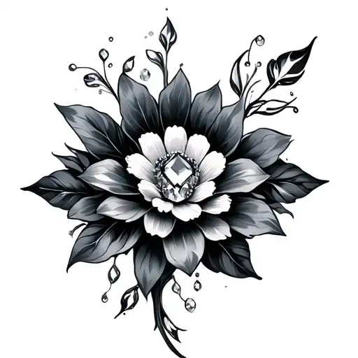 enlightened jeweled loths flower tattoo design idea