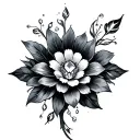 enlightened jeweled loths flower tattoo design idea