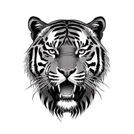 tiger face tattoo design idea