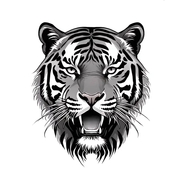 tiger face tattoo design idea