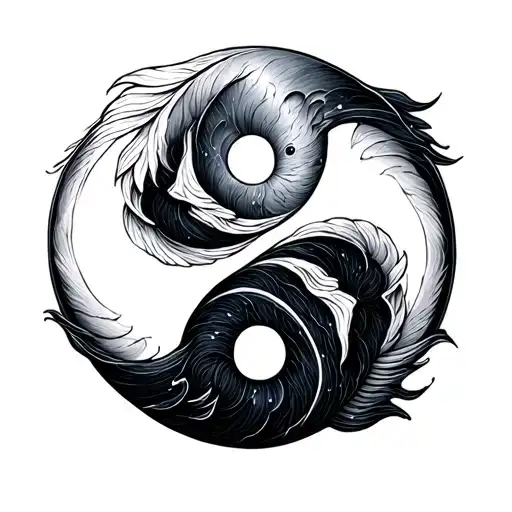 Yin Yang Pisces tattoo design idea