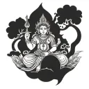 crying vishnu colored tattoo design idea