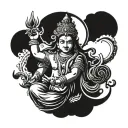 crying vishnu colored tattoo design idea