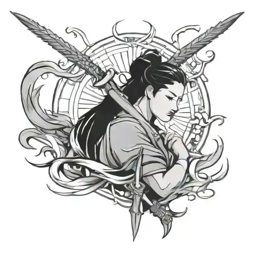 Mulan’s weapon loyal brave and true tattoo design idea