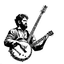 banjo player tattoo design idea