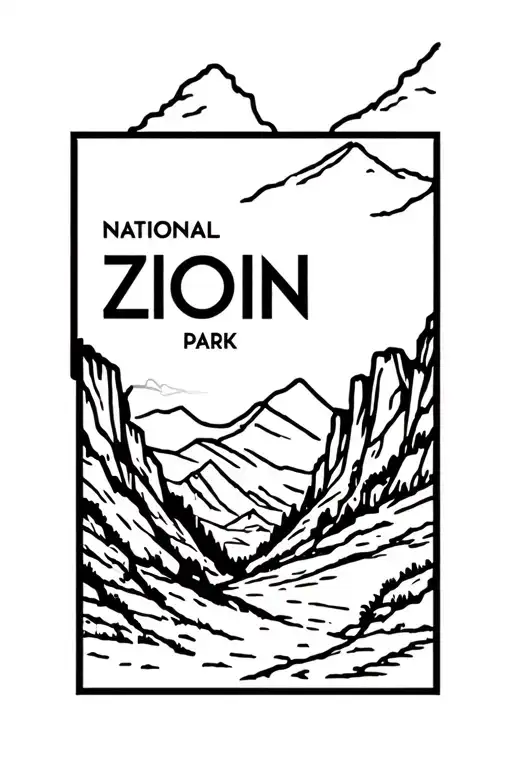 Zion national park tattoo design idea