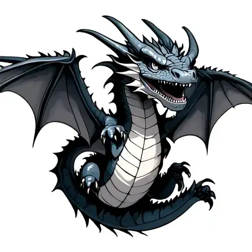 toothles dragon flying simple tattoo tattoo design idea