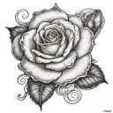 one rose in on top of a fear god wording tattoo design idea