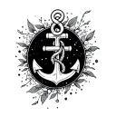 Anchor with memorial loop on a tattoo design idea