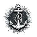 Anchor with memorial loop on a tattoo design idea