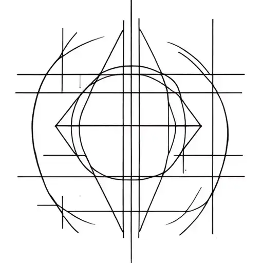 quantum, black lines, simple cybersiglism design tattoo design idea