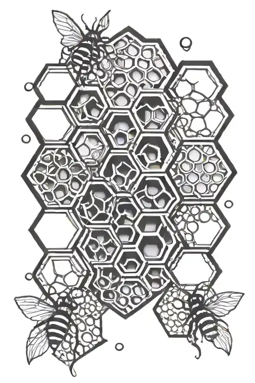 honeycomb pattern tattoo design idea