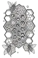 honeycomb pattern tattoo design idea