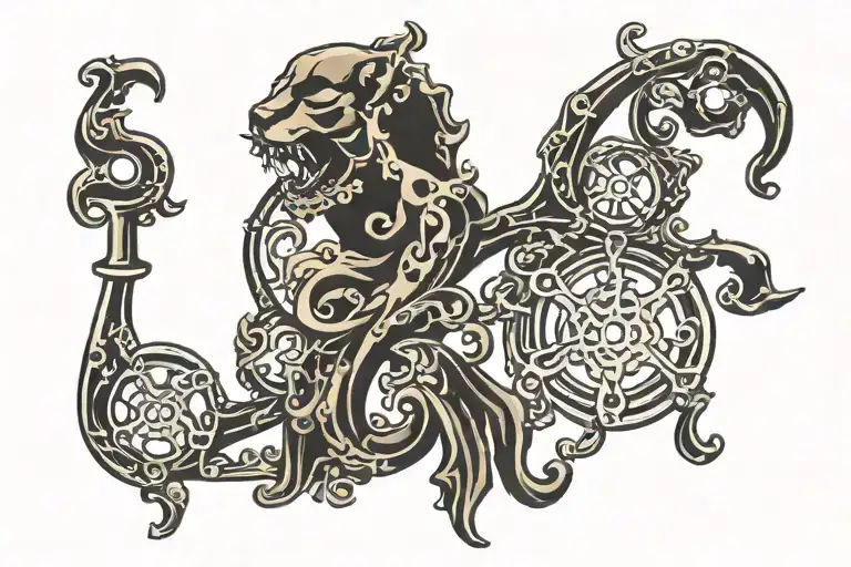 brass knuckles tattoo design idea