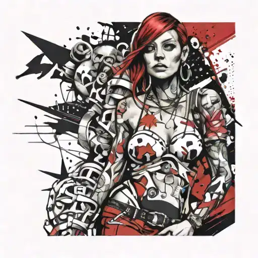 thug girl looking tattoo design idea