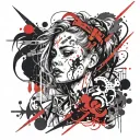 thug girl looking tattoo design idea