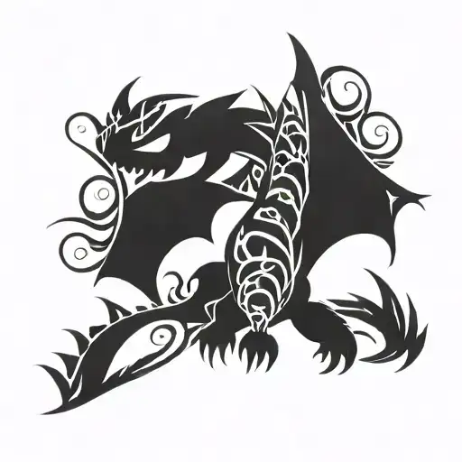 toothless httyd silhouette tattoo design idea