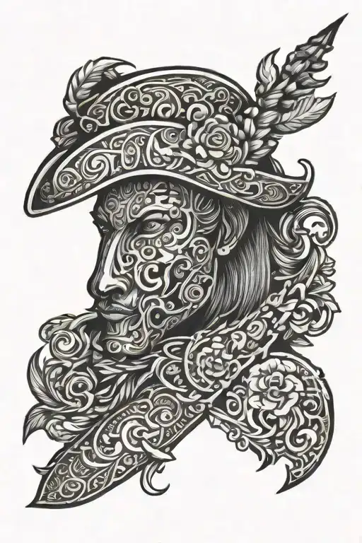 tooled western tattoo design idea