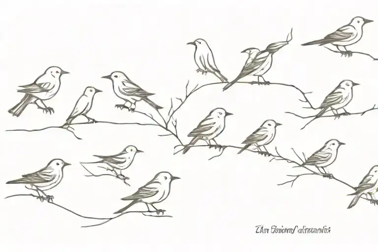 5 tiny bird silhouettes tattoo design idea
