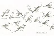 5 tiny bird silhouettes tattoo design idea